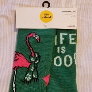 Life is Good fuzzy socks